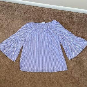 Stripped flared arms dress shirt